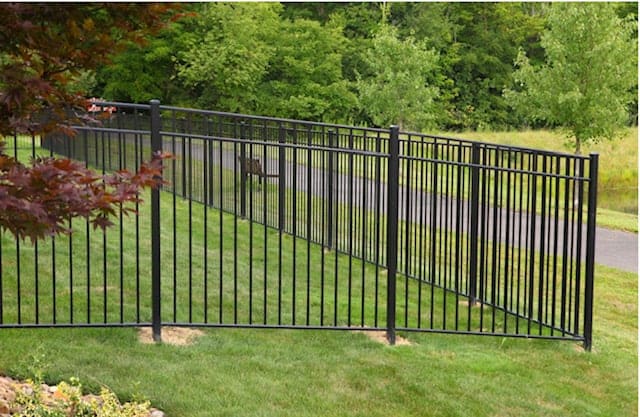 Freedom New Haven 4-1/2-ft H x 6-ft W Black Aluminum Spaced Picket Flat-top  Decorative Fence Panel in the Metal Fencing department at